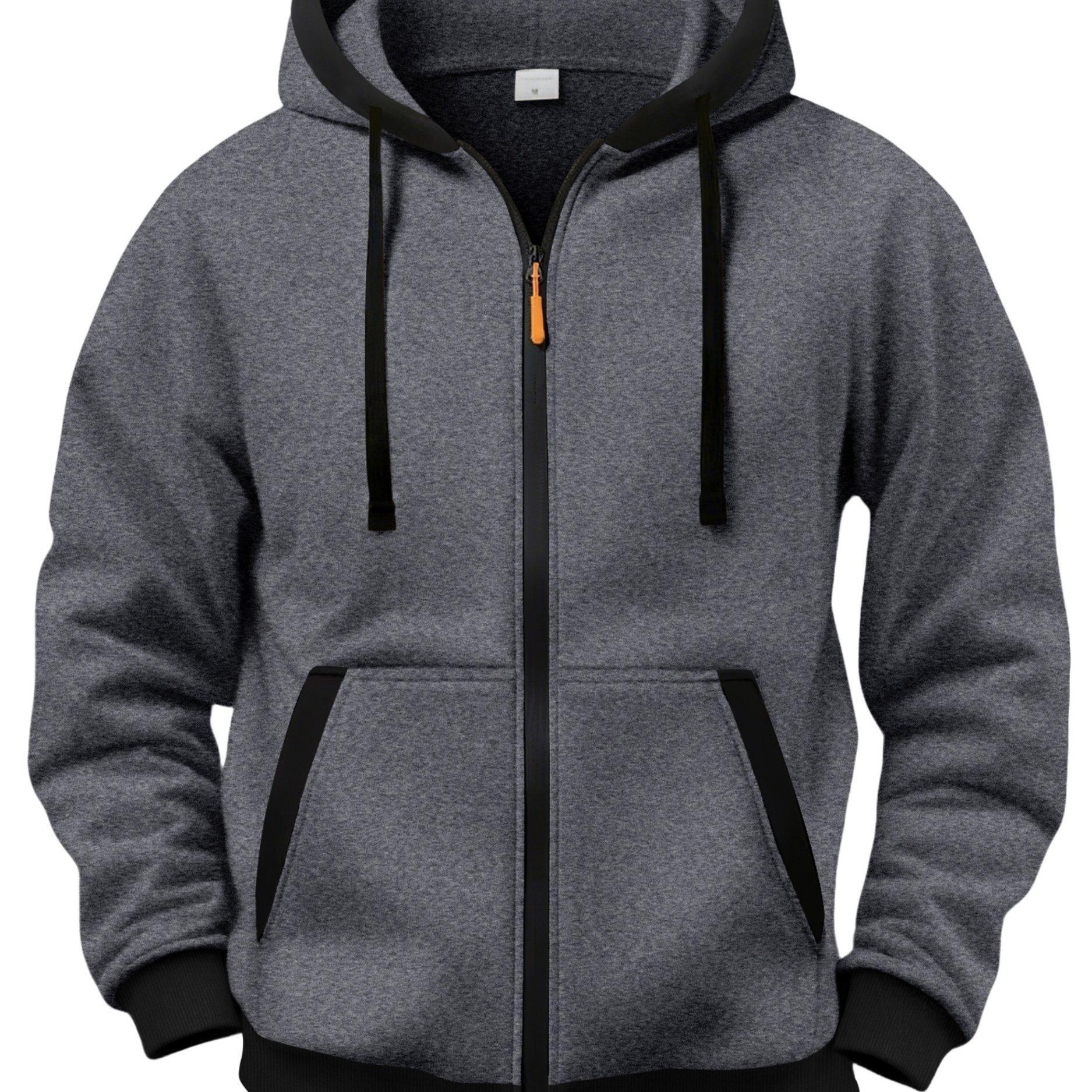 TEMU Sudadera con capucha casual para hombre, sudadera con capucha de bloques de color para otoño e invierno, Moderna chaqueta tipo cárdigan con capucha