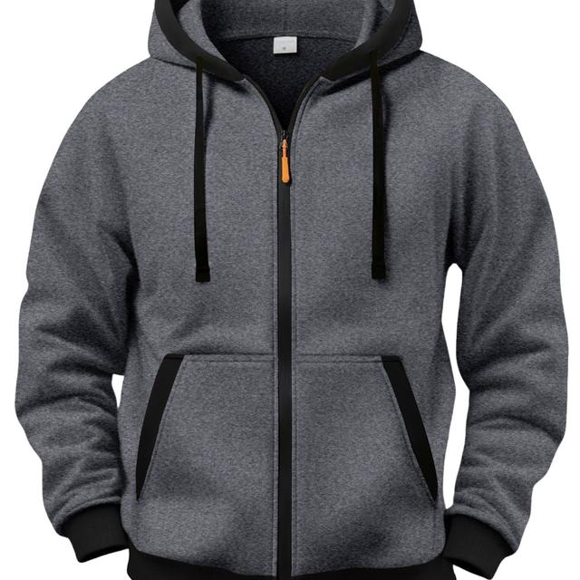 TEMU Sudadera con capucha casual para hombre, sudadera con capucha de bloques de color para otoño e invierno, Moderna chaqueta tipo cárdigan con capucha