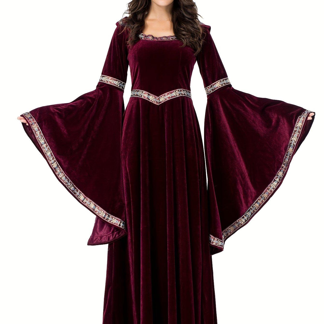 TEMU 2026 New Medieval Women's Attire, Court Gown, Queen Performance Costume, Carnival Mardi Gras Dress