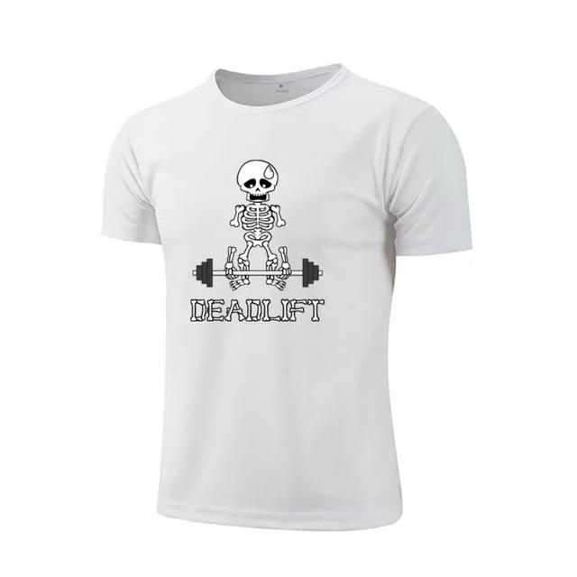 TEMU เสื้อออกกำลังกายผ้าตาข่ายแห้งเร็วสำหรับผู้ชาย ลายกระดูกมนุษย์ เหมาะสำหรับออกกำลังกายและวิ่ง เหมาะสำหรับผู้ที่ชื่นชอบการออกกำลังกาย