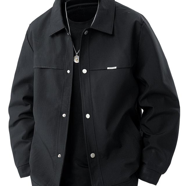 TEMU 【商品名】秋ので万能なメンズカジュアルジャケット。モダンなトレンドとクな魅力を融合させたラペルデザインが特徴。