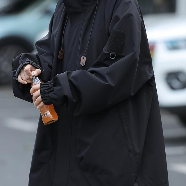 TEMU Damen-Hoodie für Frühling/Herbst - lässig, langärmelig, Reißverschluss mit asymmetrischem Saum, Polyester, Workwear-Stil, neutrales Design, lässige Jacke|Hoodie|Reißverschlussjacke