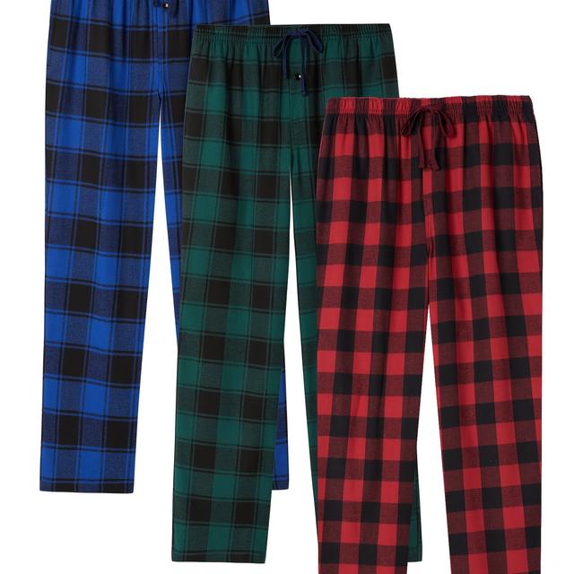 TEMU Jupitersecret Men's Flannel Sleep Pants In A 1/3pcs, Featuring Pockets And Drawstrings, Classic Design