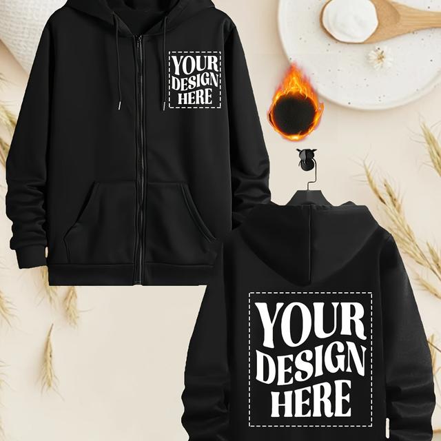 TEMU Sudaderas de calidad personalizadas para hombres y mujeres con cremallera frontal, con bolsillos y un diseño casual elegante.