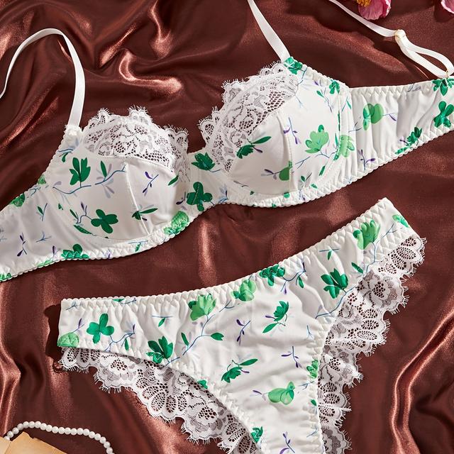 TEMU Ensemble de Soutien-gorge Confortable Imprimé