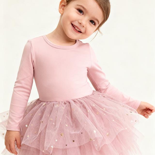 TEMU Vestido de Ballet Mini de Comprida com Lantejoulas de Cor Sólida para Meninas, Roupa de de Dança, de Tule de Ballet para