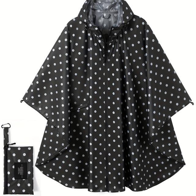 TEMU เสื้อกันฝนฮู้ดพร้อมผ้าคลุมแบบสไตล์