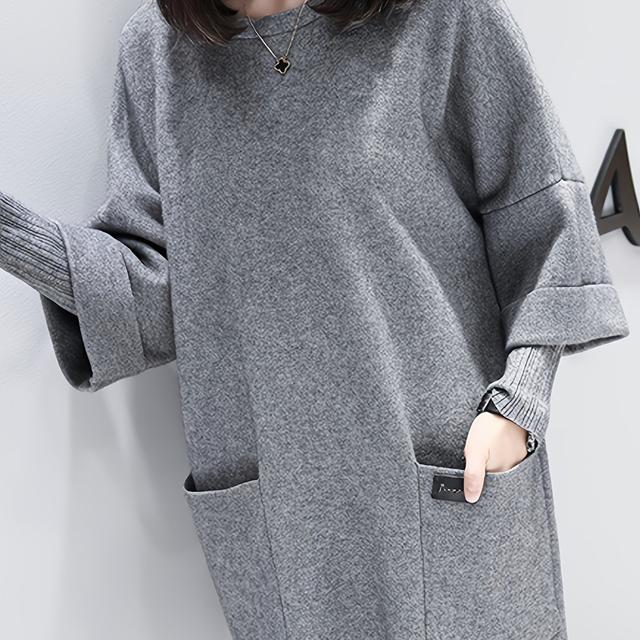 TEMU 秋冬休暇用 2枚セット プラッシュ厚手フーディー, ゆったりスプライシング長袖アウター, ミドル～ロング無地フェイク2枚トップ, ミドル～ロング無地フーディー, レディース服, アウター＆レイヤリングに最適