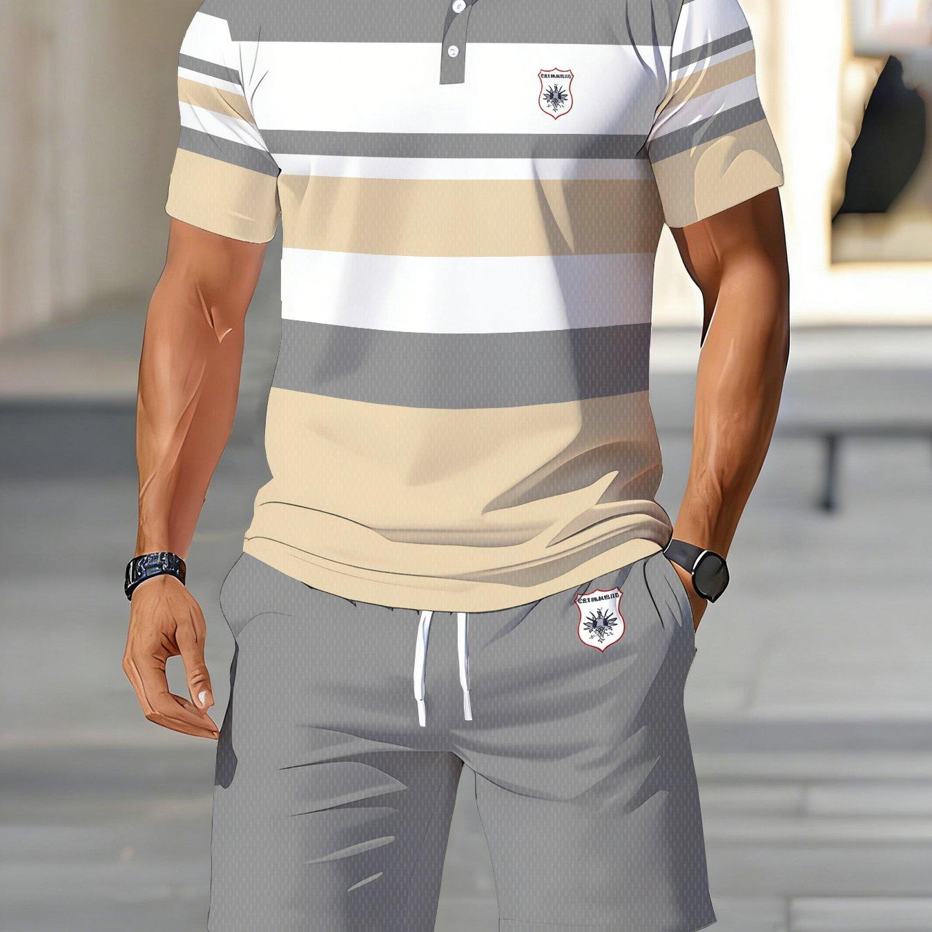 TEMU A Two-piece Set Consisting Of A Short-sleeve Shirt And Shorts, Perfect For Casual Summer Streetwear