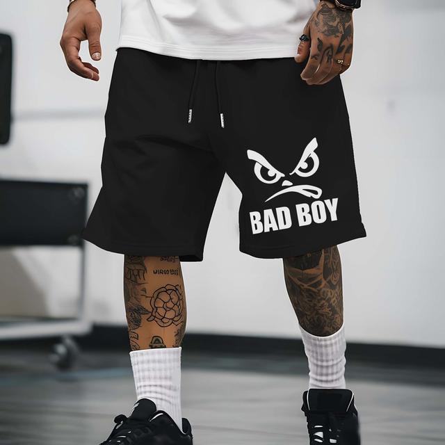 TEMU BAD for Man Shorts Masculinos para Verão, ao Ar Livre e Praia com Estampa BAD for Man - Shorts Leves e Casuais para Passeios, Natação e Férias - Regular e Moderno, para o Verão (Sem)
