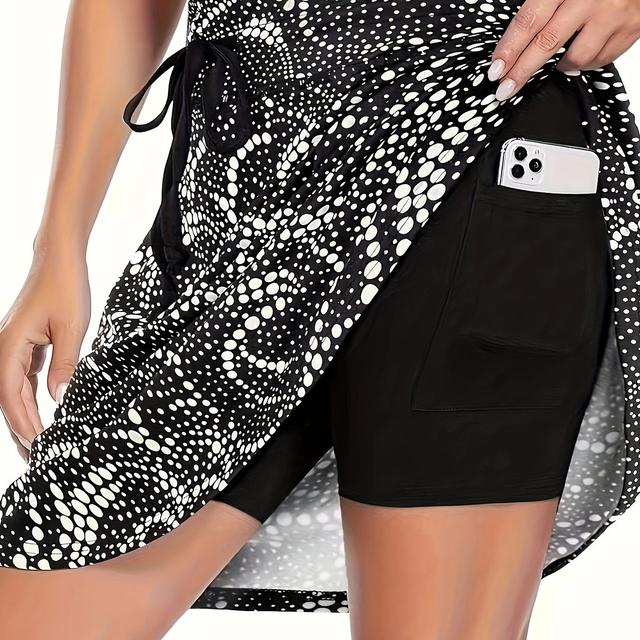 TEMU pièces, jupe de sport décontractée avec leggings intégrés