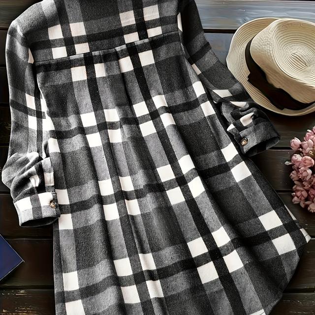 TEMU Plus Size, Plus-size Modetrend Dames Dikke Overhemd