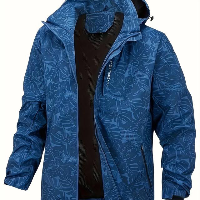 TEMU Men's Clothing Coats Lightweight Windbreaker Hoody Jacket With Detachable Hood - Casual Outdoor Sportswear, Polyester, Zip-up, Long Sleeve, Pockets, Non-stretch Fabric For All Sports Jacket