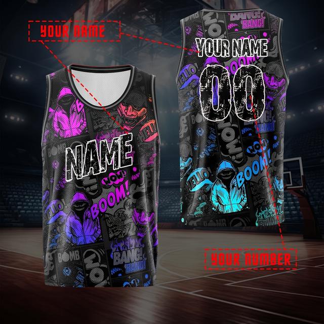TEMU Camiseta de Baloncesto Personalizada con y Número - Ajuste , Ropa Deportiva Personalizada para Fiestas