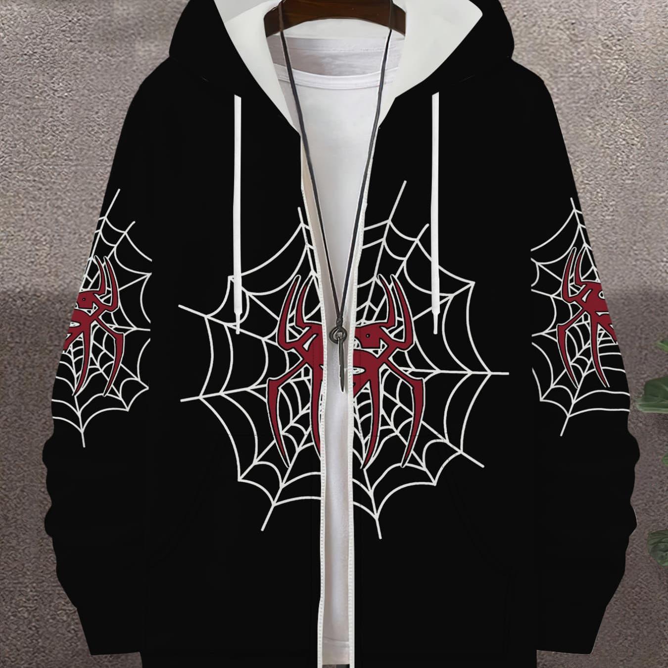 TEMU Sudadera con capucha de moda para hombre con estampado de , chaqueta casual elegante con diseño de , nueva colección de otoño para jóvenes, ropa de abrigo y , cárdigan holgado de manga larga