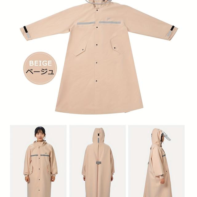 TEMU メンズ＆ウィメンズ ヘビーデューティPVC高品質レインコート フルジップフード付き防風防水ジャケット - 全身カバー、折りたたみ式＆軽量デザイン、反射、ポケット、ベルト付き裾 - バイク、、レインスーツ - ス大人用レインウェア、高品質レインコート、プラスサイズレインコート軽量高品質、レディースレインコート高品質フード付き、プラスサイズレインコート、女性用フード付き高品質レインコート