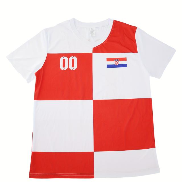 TEMU 2024 Kroatien Herren Fußballtrikot mit individuellem Namen & Nummer, Maßgeschneidert nach Ihren Wünschen, Bequemes Oberteil für den Sommer-Sport