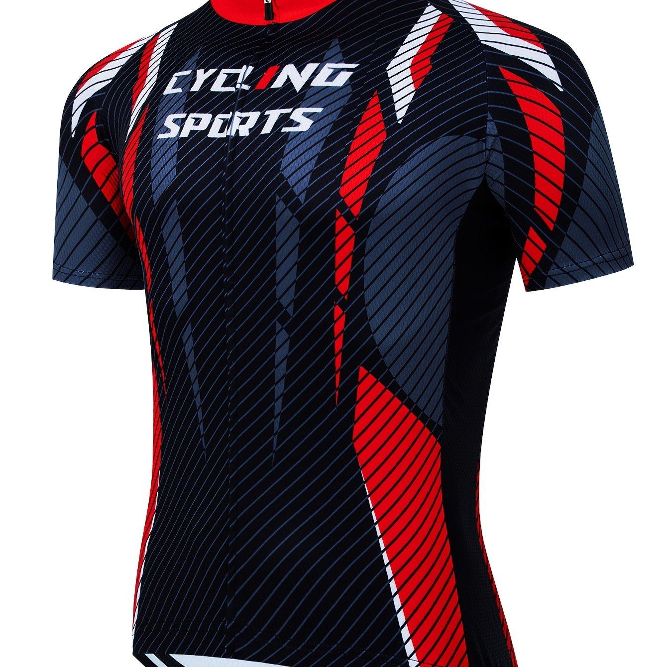 TEMU Sommer Outdoor Radtrikots mit kurzen Ärmeln, schnelltrocknende Shirts für Rennrad- und Mountainbikes, atmungsaktive und leichte, figurbetonte Sportbekleidung zum Laufen