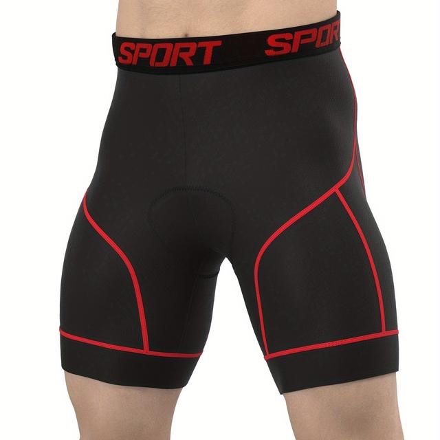 TEMU Men's Outdoor Cycling Shorts Made Of Breathable, Quick-drying Mesh Fabric With Silicone Padding For Mountain Biking, Plus Size