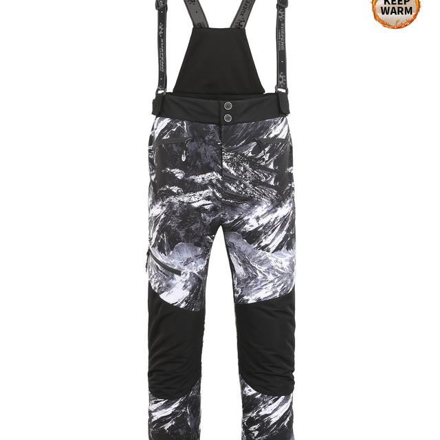 TEMU 2025 's Winter Thickened Ski Pants, Design, Detachable Suspenders, Extra Thick And Warm, Suitable For Outdoor Skiing, Hiking, And Mountaineering