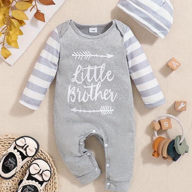 TEMU Newborn Baby Boy Clothes Romper Jumpsuits 2pcs Clothing Set Cute Infant Outfit, Outdoor