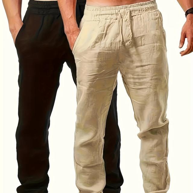 TEMU 2pcs Of Plus Size Men' Color Pants, Men's Fashion Casual Pants