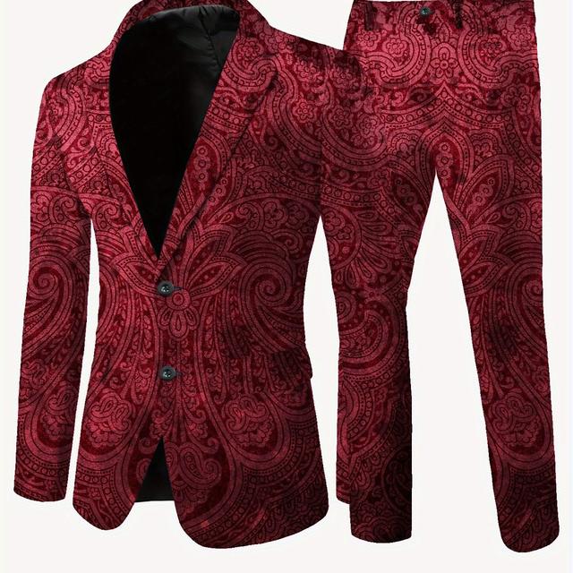TEMU Plus-size Suit Set Featuring European And Prints, High-end Wrinkle-free Blazer, Plus Size