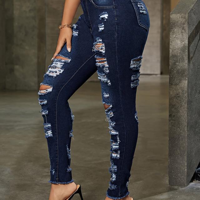 TEMU Vaqueros Ajustados Rasgados para Mujer