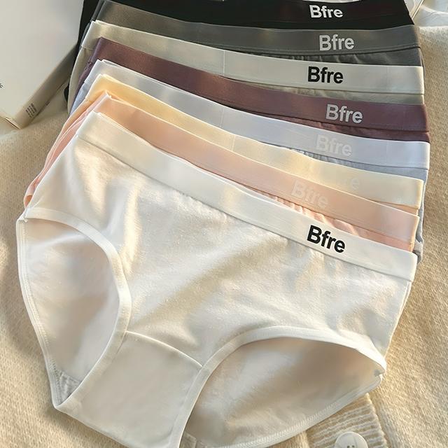 TEMU 8-teiliges Set mit Buchstaben-Logo, Englische Baumwolle Minimalistisch 'Slips', Slipshosen für Freizeitkleidung,'s Unterwäsche Klassikunterhose