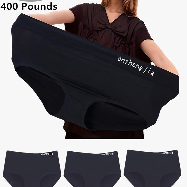 TEMU 3 шт. 1XL-9XL Жіночі комфортні трусики великих розмірів – Надзвичайно дихаючі, еластичні, м’які та гладкі трусики для повсякденного одягу. Ідеальний подарунок для жінок