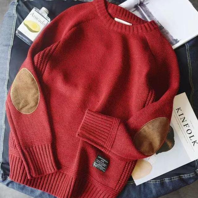 TEMU メンズ厚手セーター 冬用暖か必須アイテム 韓国風日本風ルーズプルオーバー 洗濯機対応カジュセーター 寒さ対策レイヤリング必須アイテム（無地カラー） 春秋移行期コート