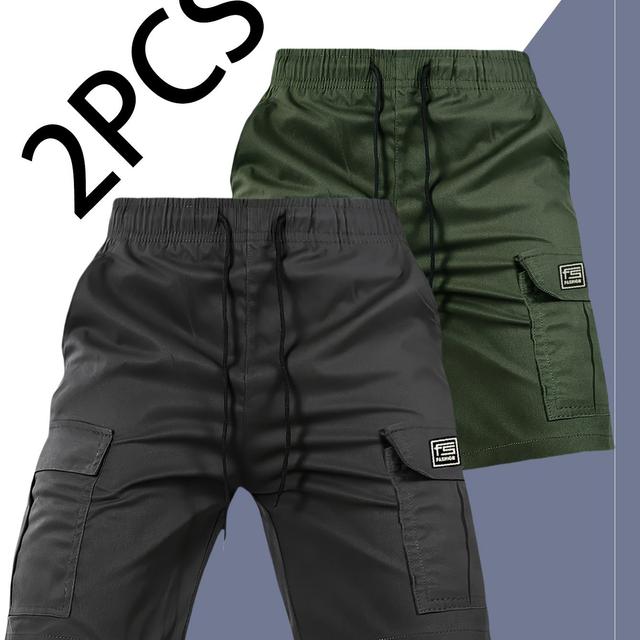 TEMU Férfi 2 részes vintage cargo rövidnadrág nyári készlet, kültéri és utazási alapdarab