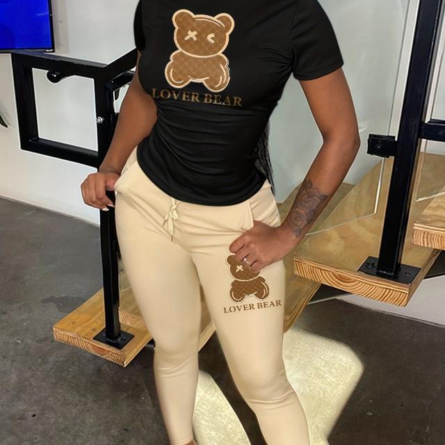 TEMU Directional Women's Fashion Printed Long Pants Set Bk25014