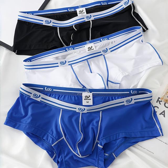 TEMU 3 stuks Heren Sexy Trendy Ondergoed, Ademend Comfortabel Rekbaar Boxer Briefs, Casual Eenvoudig Ondergoed