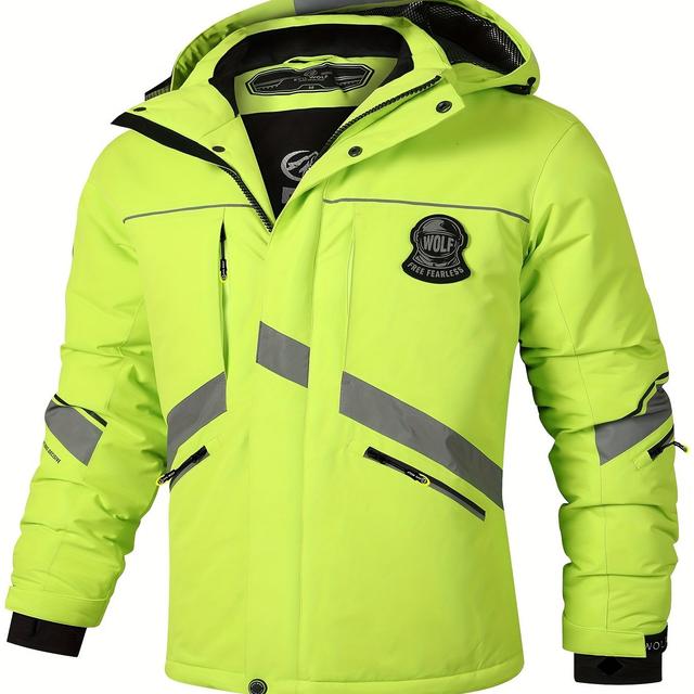 TEMU Men's Heavyweight Jacket - Stylish And Thick, Suitable For Daily Winter Wear, 's Varsity-style Jacket With A Hood And Large Pockets