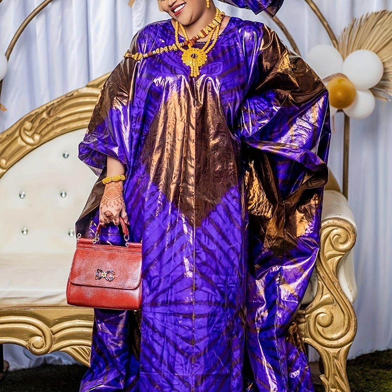 TEMU Plus Size, High Quality African Dresses For Women Traditional Wedding Party Clothing Original Robe Printed Evening Gowns Robe