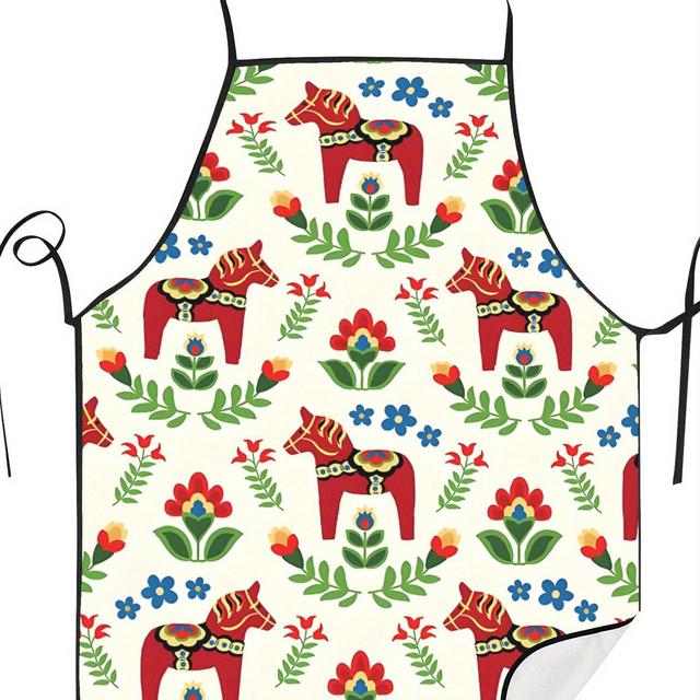 TEMU Swedish Dala Horses Restaurant Printed