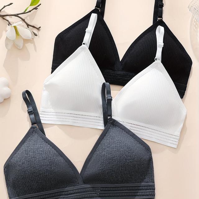 TEMU مجموعة ملابس داخلية ثلاثية الألوان لفصل /الشتاء