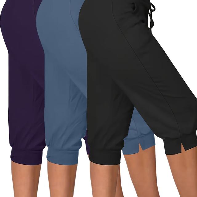 TEMU 3pcs Set Of European And Plus-size Fashion Women's Mid-rise Casual Shorts