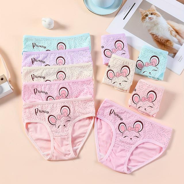 TEMU Cute Cartoon Girl Briefs Random 10 Mixed Color Suit