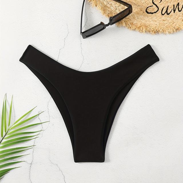 TEMU Women's Bikini Swim Shorts - Elegant & Sexy Stretchy Solid , Sleeveless Non-transparent High-elasticity Fabric For Swimming & Beachwear