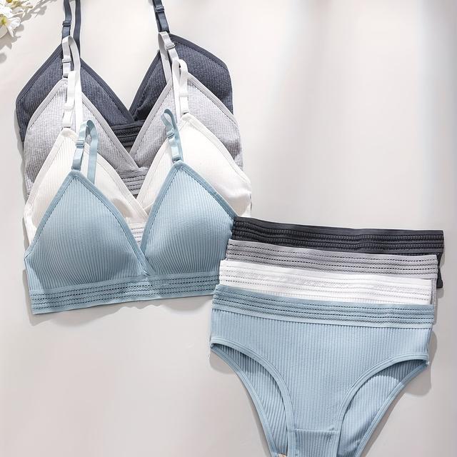 TEMU 4-Farbiger Solider, Lässiger Unterwäsche-Set Für Erwachsene