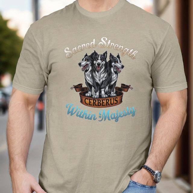 TEMU Plus Size Men's Summer T-shirt, Dog Humorous Design Short Sleeve Tees Trend Casual Tops For , Big & Tall Guys