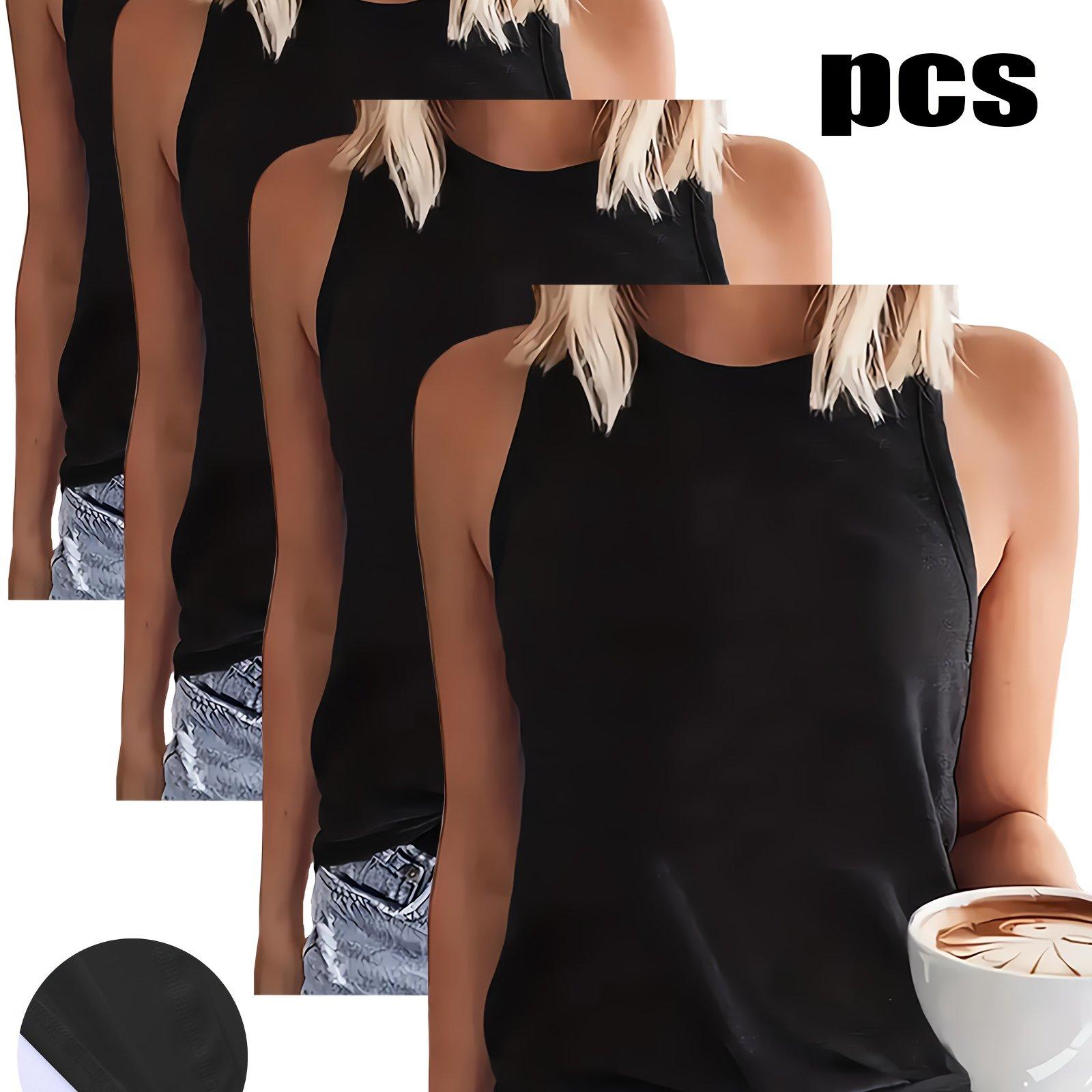 TEMU 4pcs Of Women's Sleeveless Tops, Casual And Loose, Suitable For Summer And Autumn Leisure Sportswear