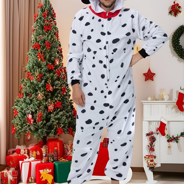 TEMU Heren Dieren Onesie met Rits, met Zakken en een Capuchon, Machinewasbaar, Perfect voor Kerst of Luieren Thuis, Unisex Nieuwe Stijl Die Buiten Kan Worden Gedragen