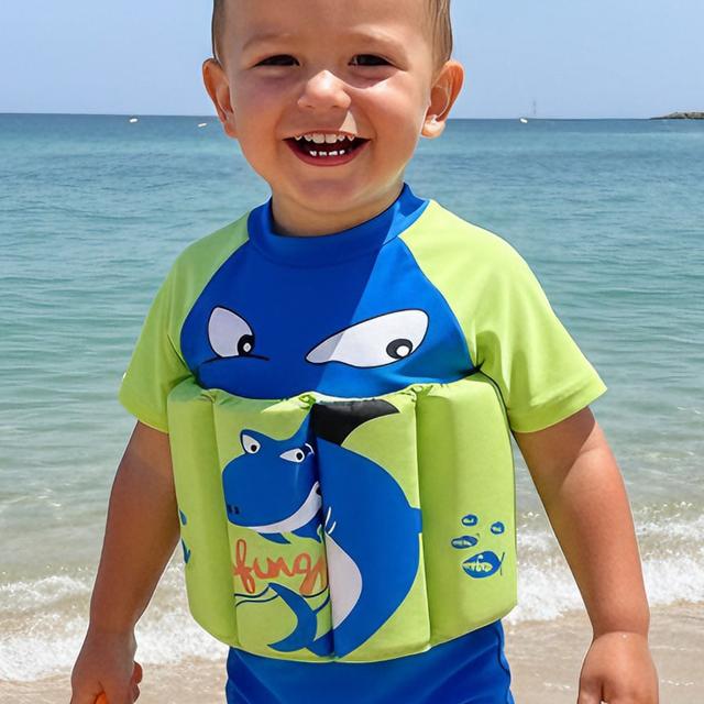TEMU Children's Buoyancy Swimsuit For Boys, One-piece, For Toddlers, Cute Boy, Swimming Equipment