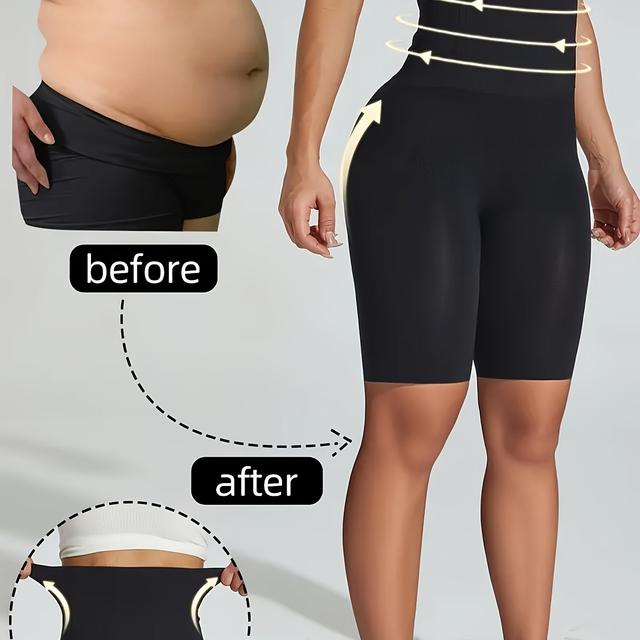 TEMU A Single Piece Of Women's High-waisted Shaping Shorts That Are Comfortable And Elastic, Adjust Body And Worn As Everyday Leggings