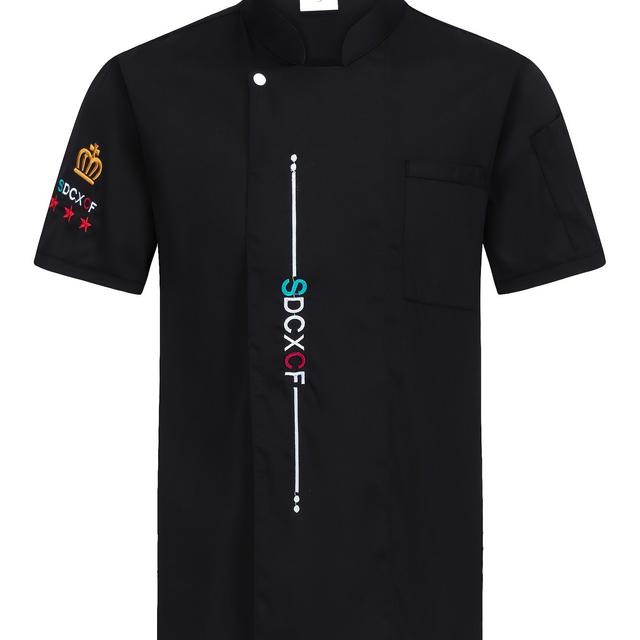 TEMU Traje de Chef de Manga Corta, Camiseta de Chef para Panaderos, Ropa de Trabajo para de Restaurantes y Hoteles, Ropa para Hombres
