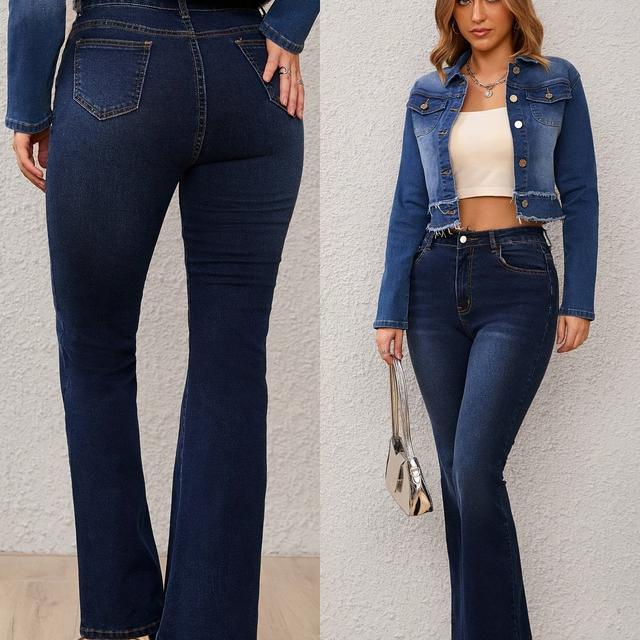 TEMU Women's High Waist Microbell Jeans