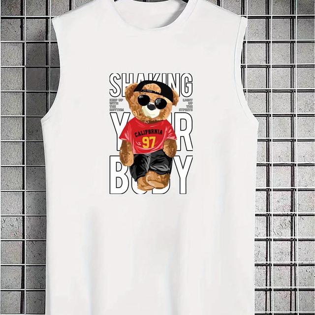 TEMU เสื้อกล้ามพิมพ์ลายแบรนด์แฟชั่นสไตล์อเมริกันสำหรับวัยรุ่นชาย ฤดูใบไม้ผลิ/ฤดูร้อน เสื้อคอกลมแฟชั่นลำลองอเนกประสงค์สำหรับฤดูใบไม้ผลิ/ฤดูร้อน